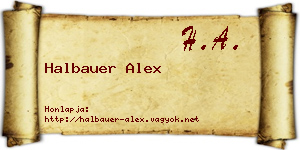 Halbauer Alex névjegykártya